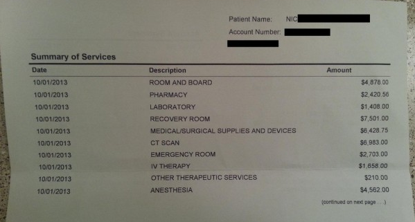 expensive medical bill